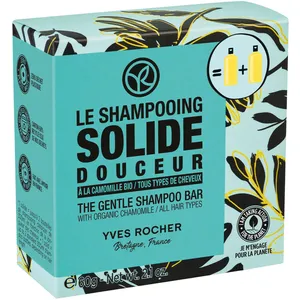 Yves Rocher Gentle Shampoo Bar - 60g Solid Shampoo for All Hair Types, Eco-Friendly & Sulfate-Free