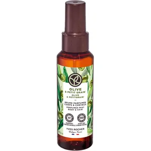 Yves Rocher Olive & Petitgrain Perfumed Mist Hair & Body - 97% Natural Ingredients, Refreshing Scent