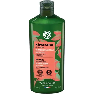 Yves Rocher Restoring Shampoo for Dry & Damaged Hair - Sulfate-Free, Organic Jojoba Oil, 94% Less Breakage
