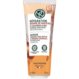 Yves Rocher Rich Body Scrub with Organic Shea Butter, Exfoliating Cream for All Skin Types
