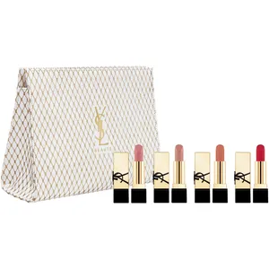 Yves Saint Laurent Mini Rouge Pur Couture Lipstick Set - 4 Iconic Shades in Luxurious Pouch