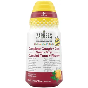 Zarbee's Children's Complete Cough + Cold Syrup - Natural Grape, 118ml for Ages 6-12