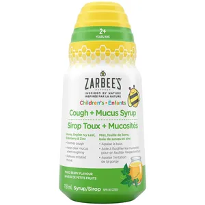 Zarbee's Children's Cough + Mucus Syrup, 118ml - Soothes Coughs, Clears Mucus, Mixed Berry Flavor