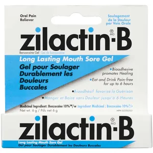 Zilactin-B Benzocaine Long Lasting Mouth Sore Gel - Pain Relief for Canker Sores & Mouth Irritations