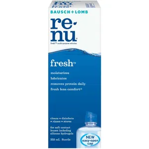 </strong> Place three drops of Renu Fresh Multi-Purpose Solution on each side of the lens surface and gently rub for 20 seconds.</li>
        <li><strong>