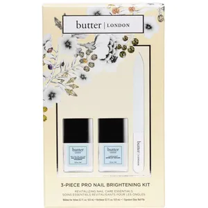 butter LONDON 3-Piece Pro Nail Brightening Kit - Multi Color Set for Healthy, Stronger Nails