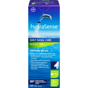 hydraSense Gentle Mist Nasal Spray 100 mL - Natural Seawater Relief for Allergies & Colds