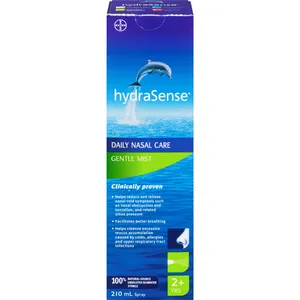 hydraSense Gentle Mist Nasal Spray 210mL - Natural Relief for Allergies & Cold Symptoms