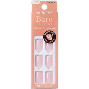imPRESS Color BBB Press-On Nails, Instinct Pink, Short Squoval, Durable, Chip Proof, Easy Application