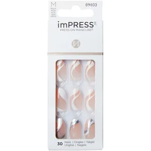 imPRESS Press-On Manicure - On My Mind Medium Length Nails, Chip-Proof, Waterproof, Easy Application